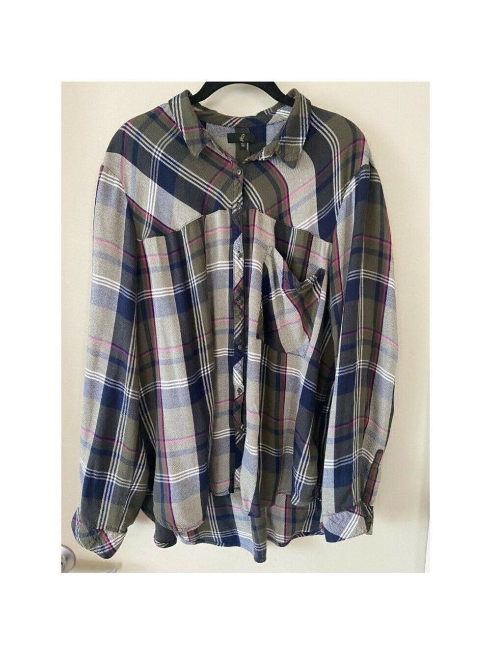 G:21 Button-Up Multicolor Plaid Shirt Size XXL